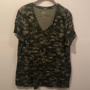 Target Ava & Viv Camo Short Sleeve Shirt Size 1X
